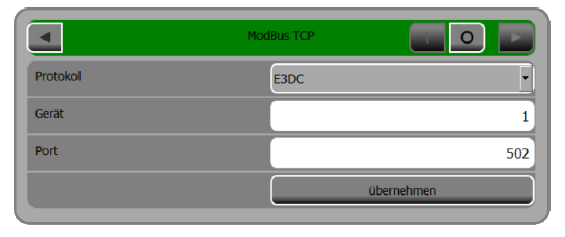 E3DC Modbus Settings