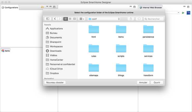 SmartHome Designer configuration folder selection