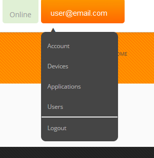 myopenHAB Account Menu